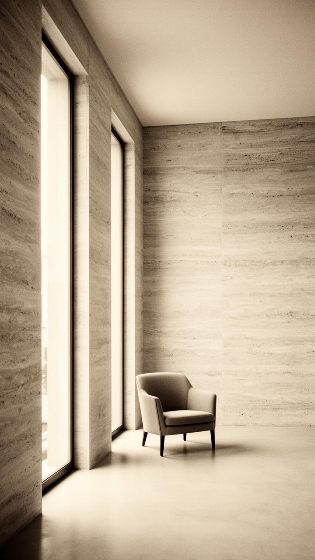 Interior arquitectónico minimalista con luz natural
